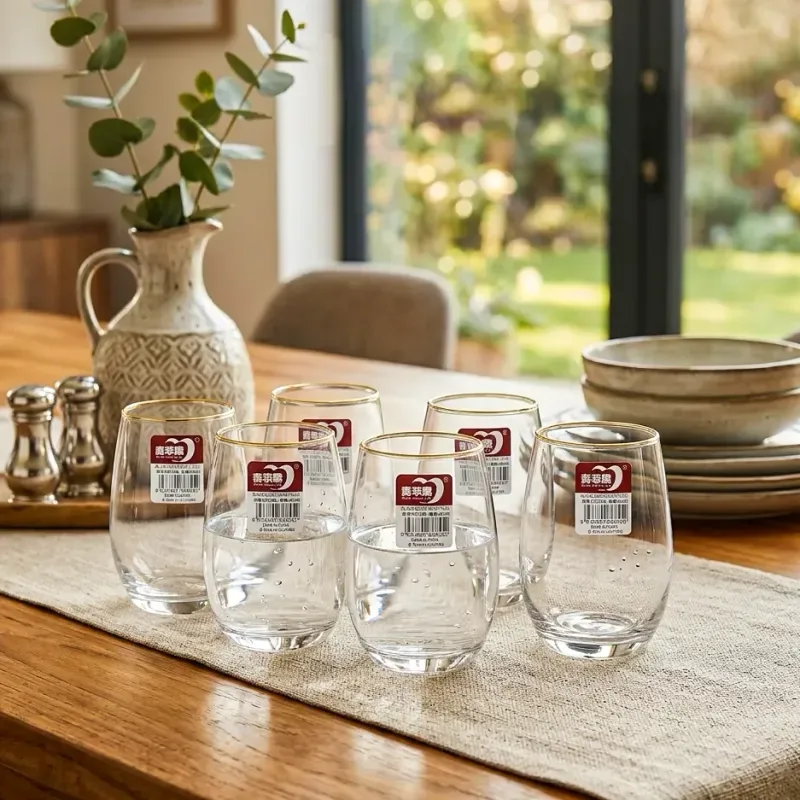 1pcs Deli Glass Golden Rim Plain 400ml AH 01274