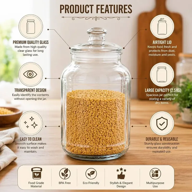 1pcs 750ml Ocean Crystal Airtight Glass jar 01225