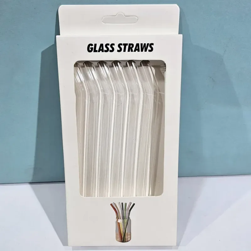 1pcs Transparent Glass Straws 00659
