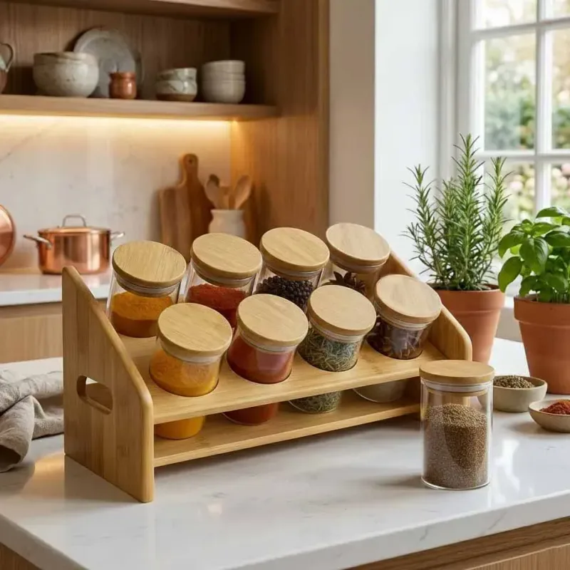 8Pcs Airtight Glass Jar Set with Stand 01457