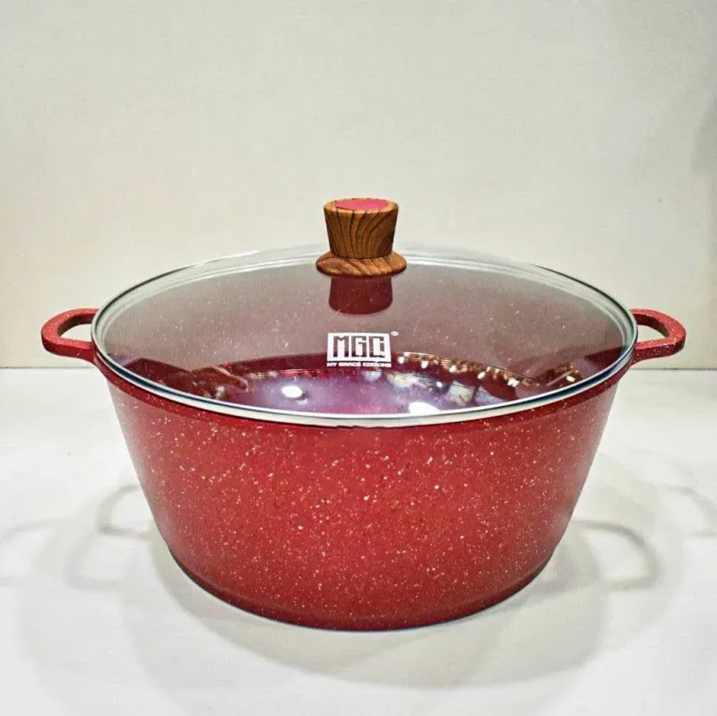 MGC Marble Coating Non Stick Sospan with glass lid 00441