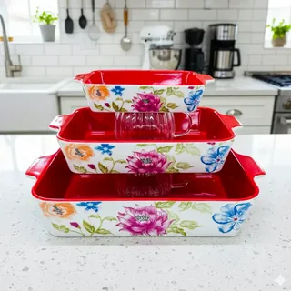 3pcs Ceramic Rectangular Serving Dish 01493