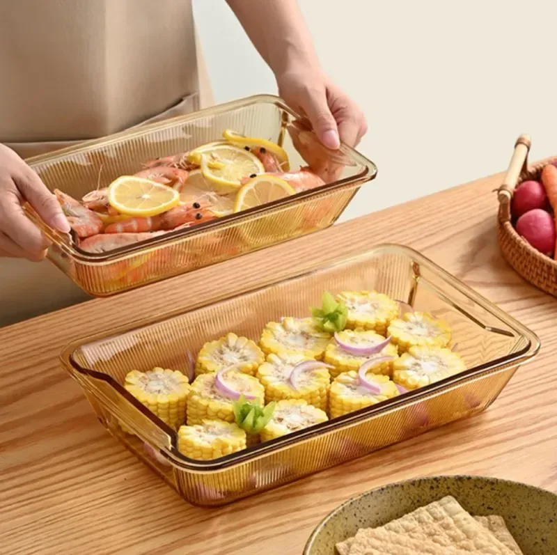2pcs Golden Rectangular Dish SE 01497