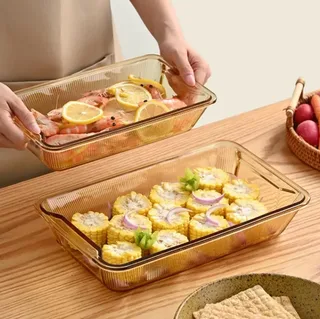 2pcs Golden Rectangular Dish SE 01497