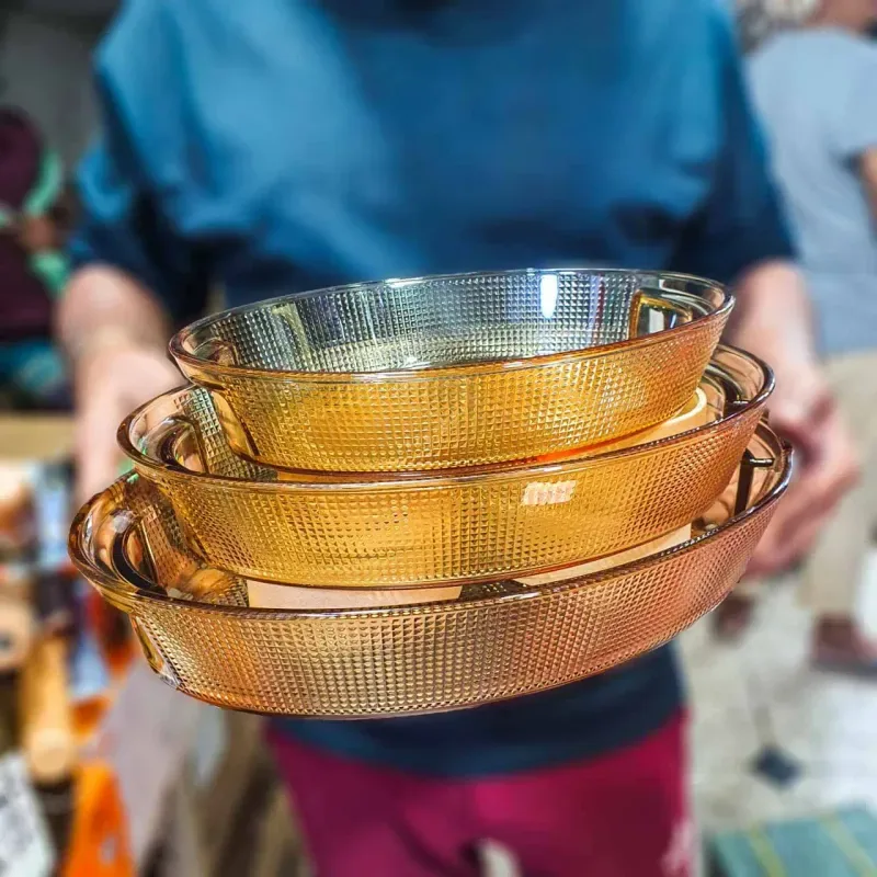 3pcs Golden Oval Serving Dish SE 01498