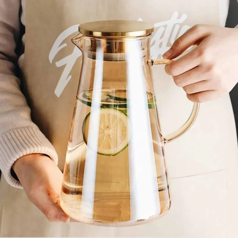 1800ml Golden Glass Water Jug 01394
