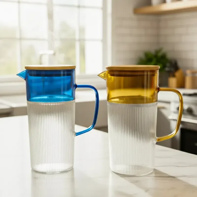 Two-tone Colored Glass Water Jug 01507