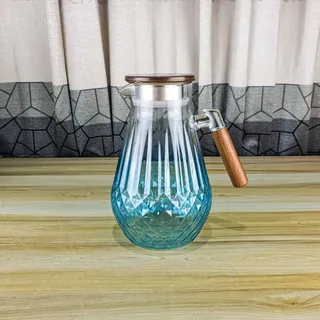 1.8 liter Diamond Glass Jug Wooden Handle HDV 01515