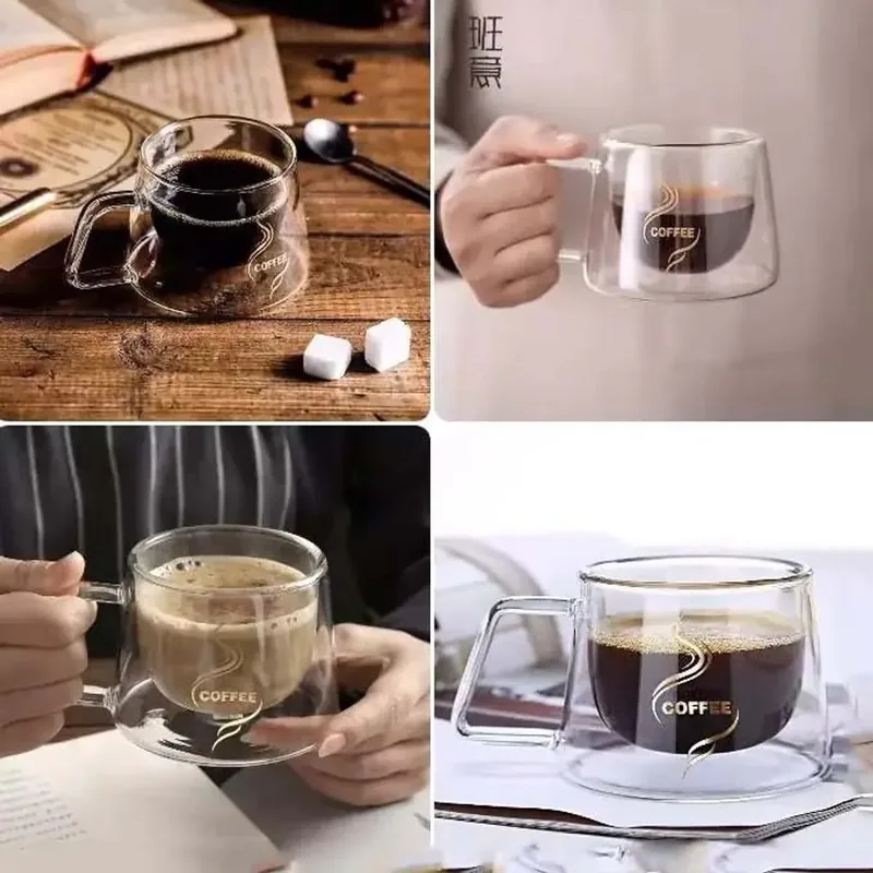 150ml Double wall Flat Coffee mug 00090