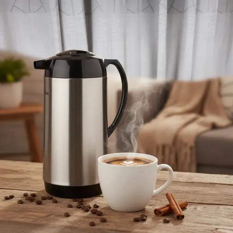 Lion Star Vacuum Flask (Black and silver 2857D) 01544