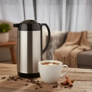 Lion Star Vacuum Flask (Black and silver 2857D) 01544