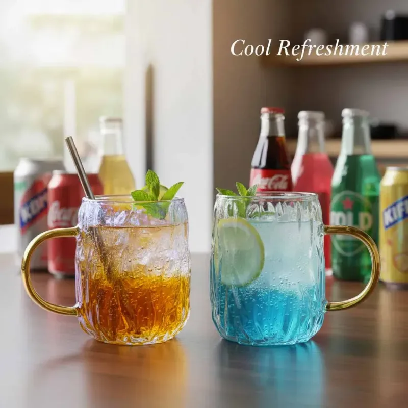 2pcs Borosilicate Amboss Glass Coffee Mug 01545