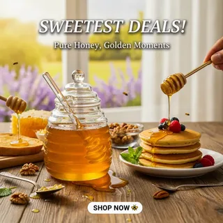 Ring Round Honey Jar Glass Lid 01550