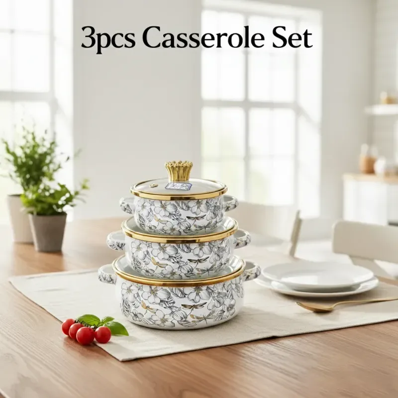 3pcs Floral Casserole Set 01565