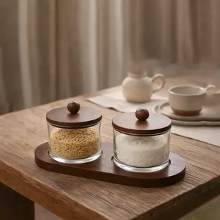 2pcs Serving Bowl with Bamboo Tray 01581