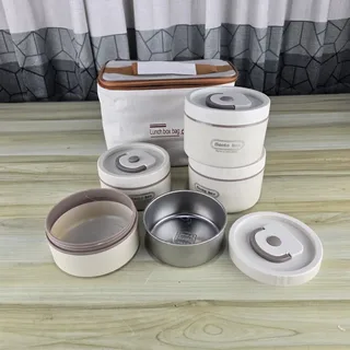 4Pcs Stainless steel Lunch box with bag 00040
