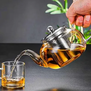 Round Fire Proof Glass Tea Pot 01595