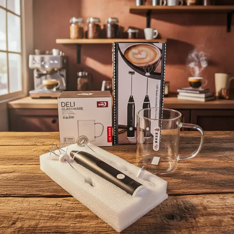 2 in 1 Coffee Mixer & Glass Combo 01603