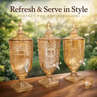 Golden Glass Juice Dispenser 00259