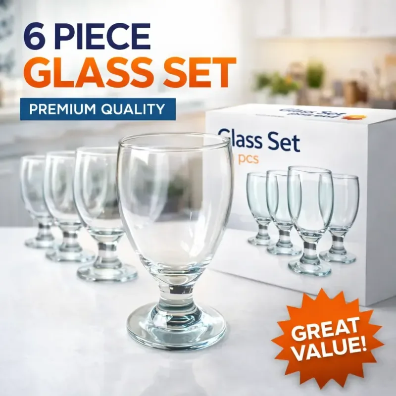 Tukrish Short Goblet Glass Set 01636