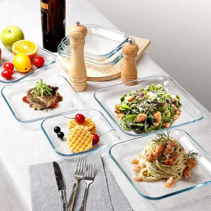 4 Pcs Square Serving Plate 00723