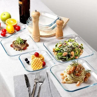 4 Pcs Square Serving Plate 00723