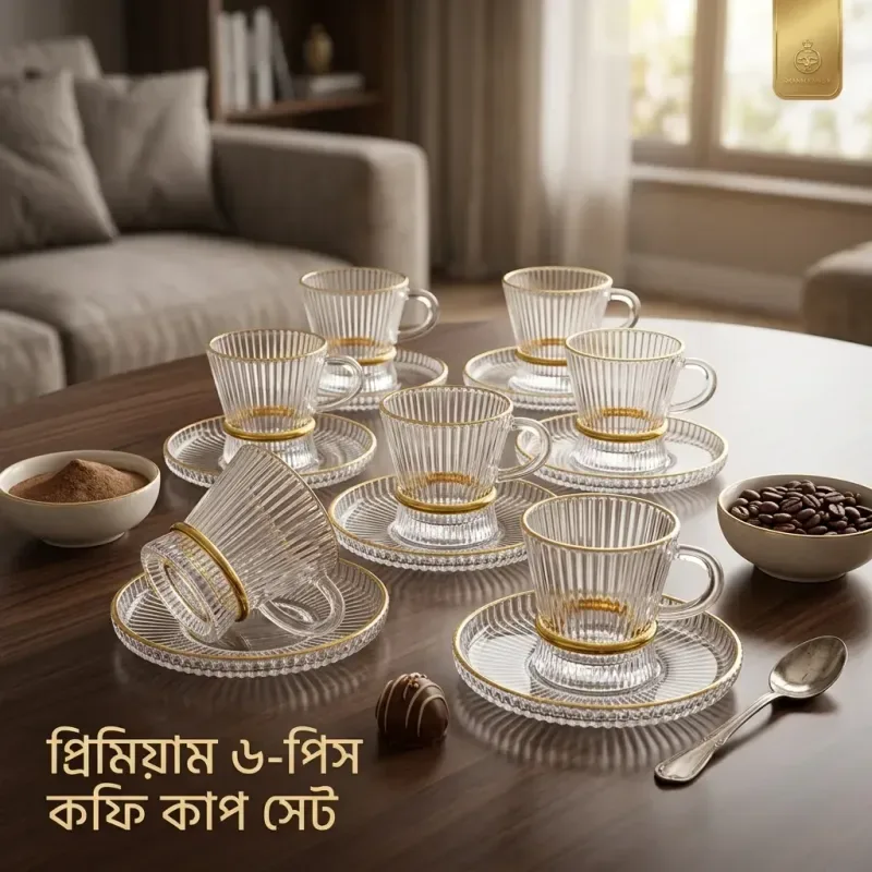 110ml Gold Rim mini Cup Set 01692