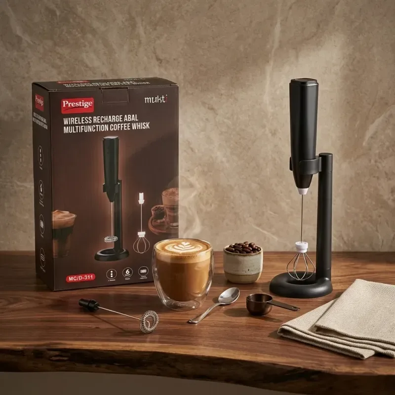 Rechargeable Coffee Mixer with Stand 01693