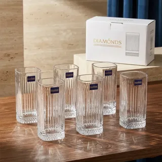 Square Step Daimond Design Glass Set 00993