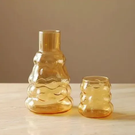 Bubble Design Bottle with Glass 01646