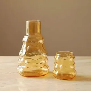 Bubble Design Bottle with Glass 01646