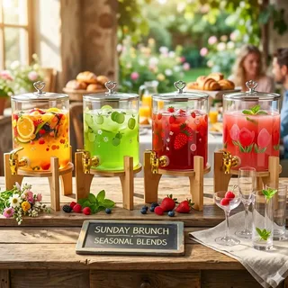 3.6 Liter Juice Dispenser Wooden Stand 01711