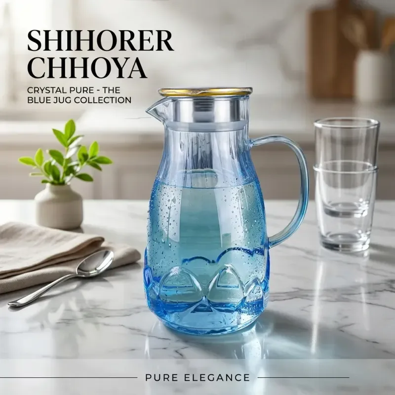 1.5 Liter Glass Water Jug flower 01713