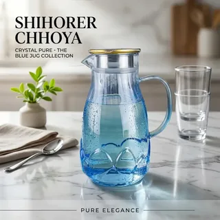 1.5 Liter Glass Water Jug flower 01713