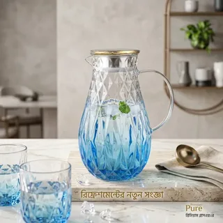 Glass Water Jug Diamond Steip 01716