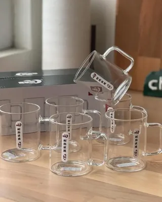 220ml 6pcs Borosilicate Glass Coffee Mug 01353