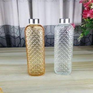 1 Liter Diamond Texture Glass Water Bottle 01795