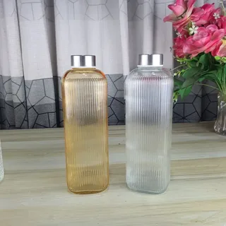 1 Liter Crystal Staip Glass Water Bottle 01795