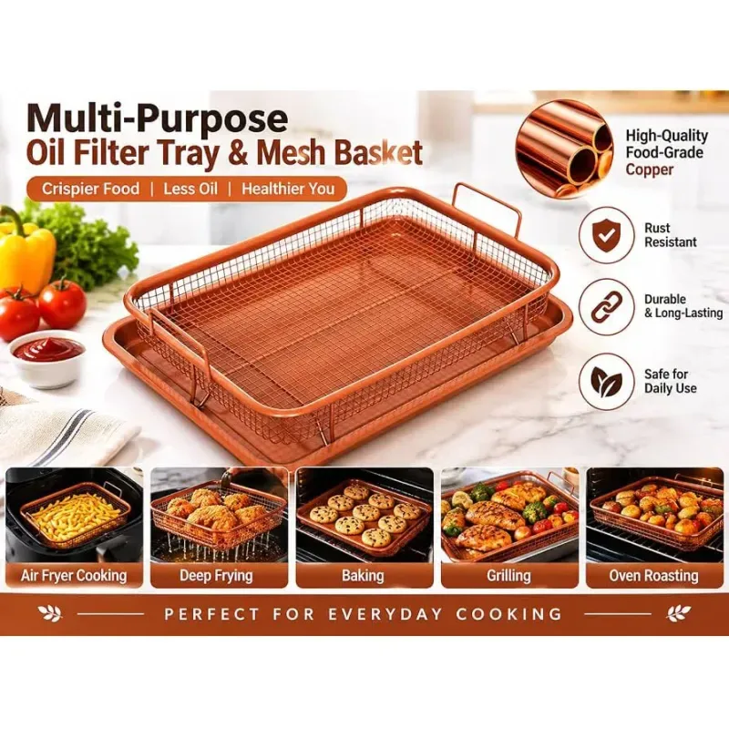 Rectangular Copper Crisper Tray 01861