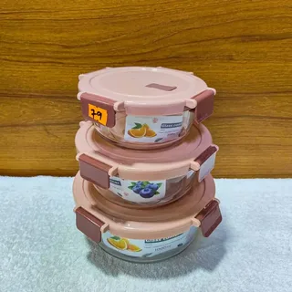 Multi Colour Round Fiber Lid Airtight Bati Set 01015