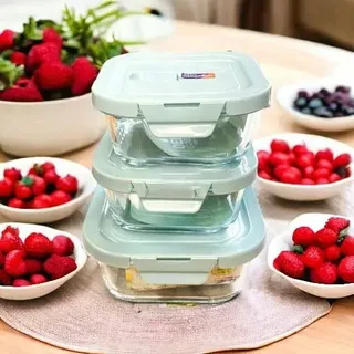 3pcs Square Blue Airtight Bati Set HR 01352