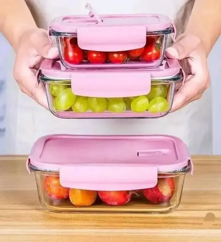 3pcs Pink Airtight Bati Set 01351