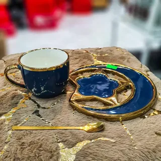 Ceramic Cup with Tray Star 6-7 01153