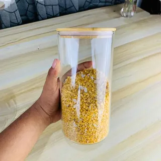 1200ml Glass jar Wooden lid 01160
