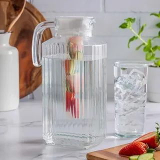 1.6 Liter Square Step Design Glass Jug 01185