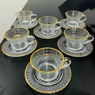 6pcs Tea Cup Set with Saucer HH-102 01187