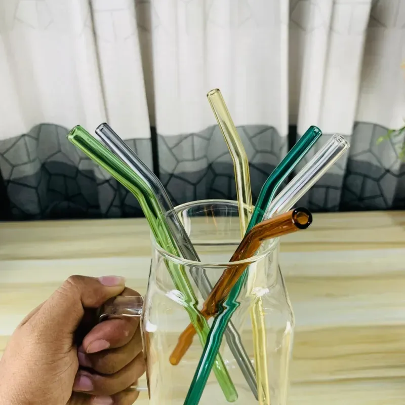 Multicolor Glass Straws With Brush 00658