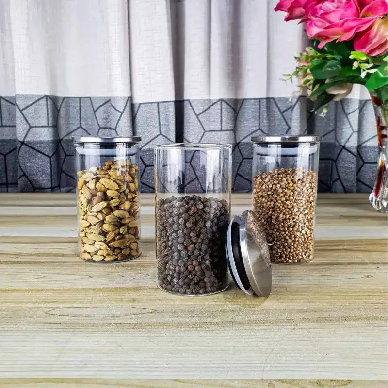 3pcs 320ml Glass Jar set Steel lid FTK (119-12) 01250