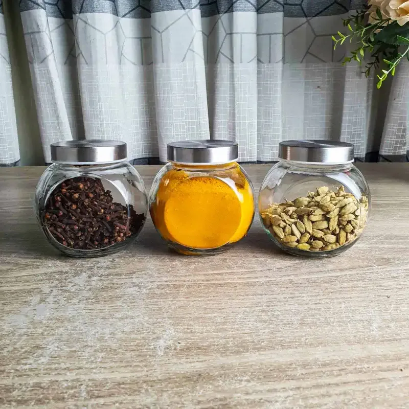 3pcs 450ml Airtight Glass jar Acylic Lid 01217