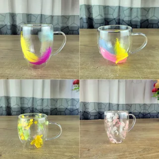 Double wall Flower Mug 00668